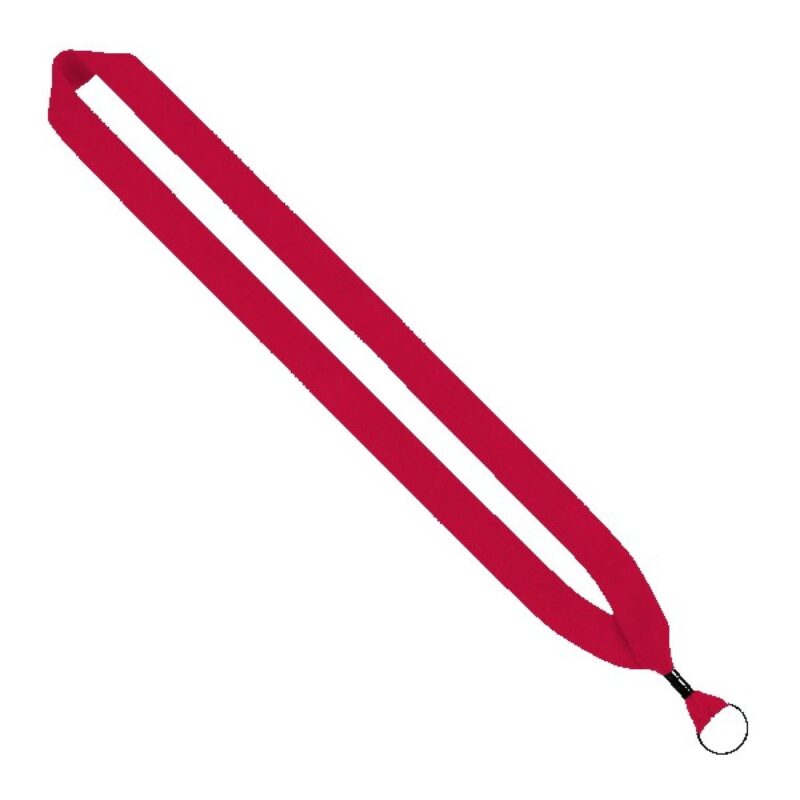 1" Cotton Lanyard with Metal Crimp & Metal Split-Ring - 1