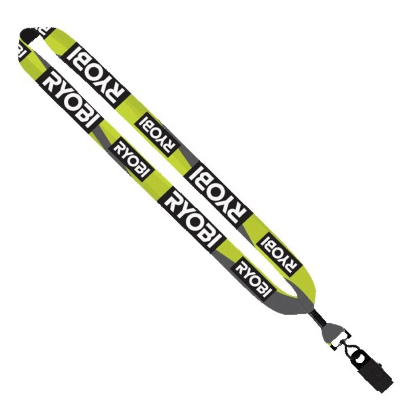 1" Dye Sublimated Lanyard with Metal Crimp & Metal Bulldog Clip - 2