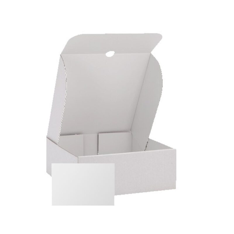 10" x 10" x 4" Custom White Corrugate Gift Box and 4" x 6" Card - 4