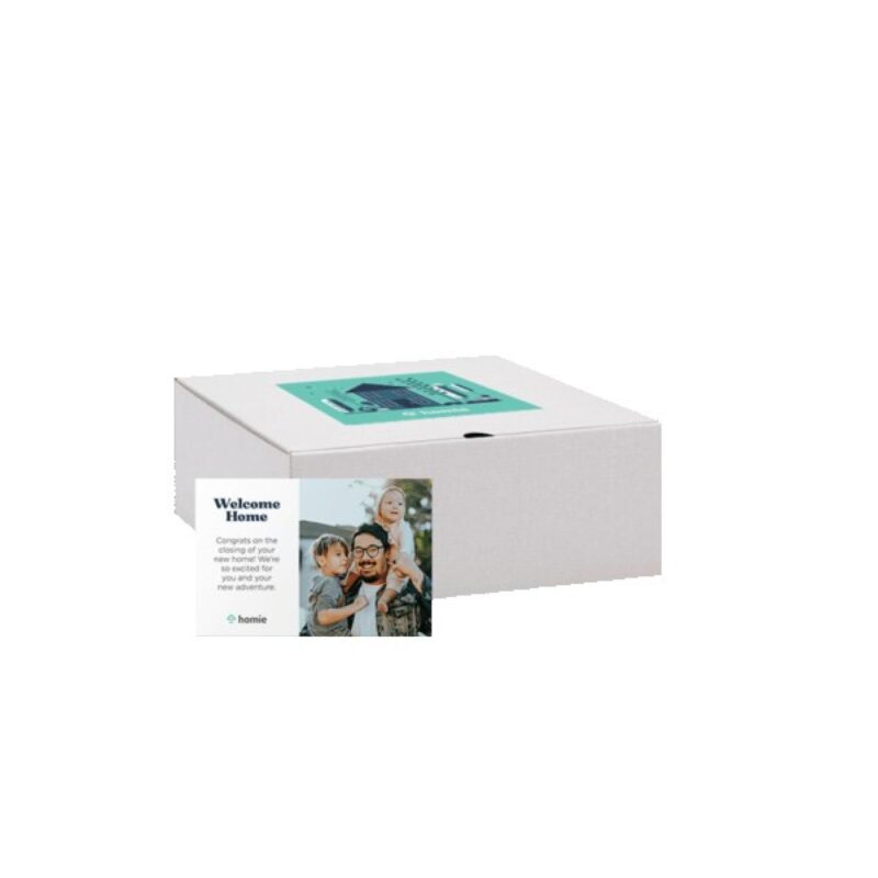 10" x 10" x 4" Custom White Corrugate Gift Box and 4" x 6" Card - 8