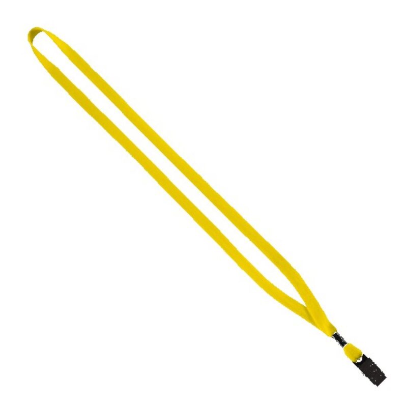 1/2" Cotton Lanyard with Metal Crimp & Bulldog Clip - 1