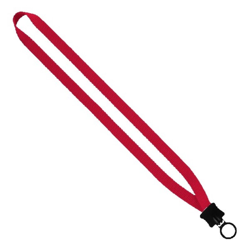 1/2" Smooth Nylon Lanyard with Plastic Clamshell & O-Ring - 1