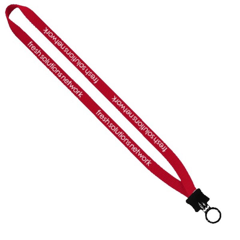 1/2" Smooth Nylon Lanyard with Plastic Clamshell & O-Ring - 7