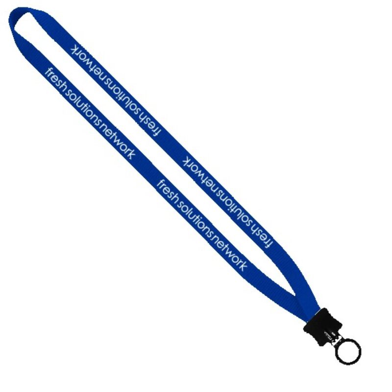 1/2" Smooth Nylon Lanyard with Plastic Clamshell & O-Ring - 8