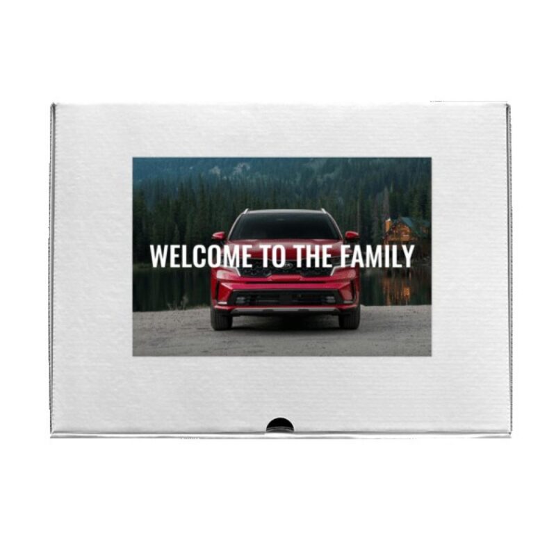 14" x 10" x 4" Custom White Corrugate Gift Box and 4" x 6" Card - 6
