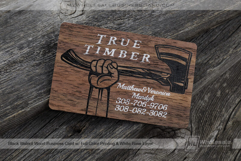 24 Hour Wood Business Cards - 3