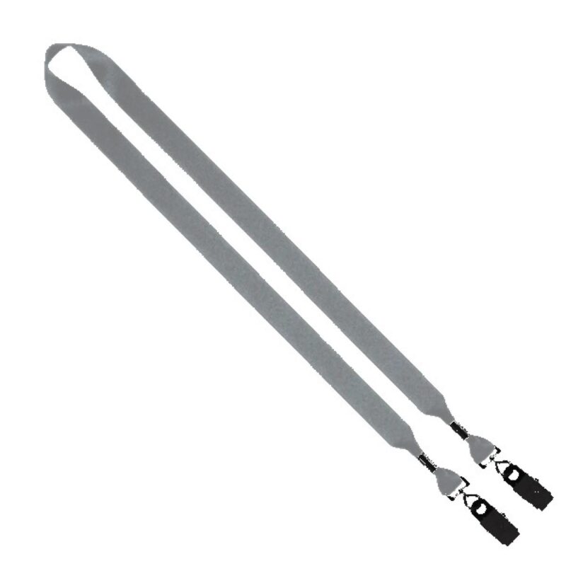 3/4" 2-Ended Polyester Lanyard with Metal Crimp & Metal Bulldog Clip - 4