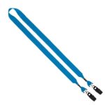 3/4" 2-Ended Polyester Lanyard with Metal Crimp & Metal Bulldog Clip - 5