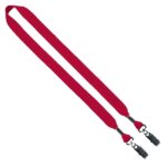 3/4" Cotton Double Bulldog Clip Lanyard - 3