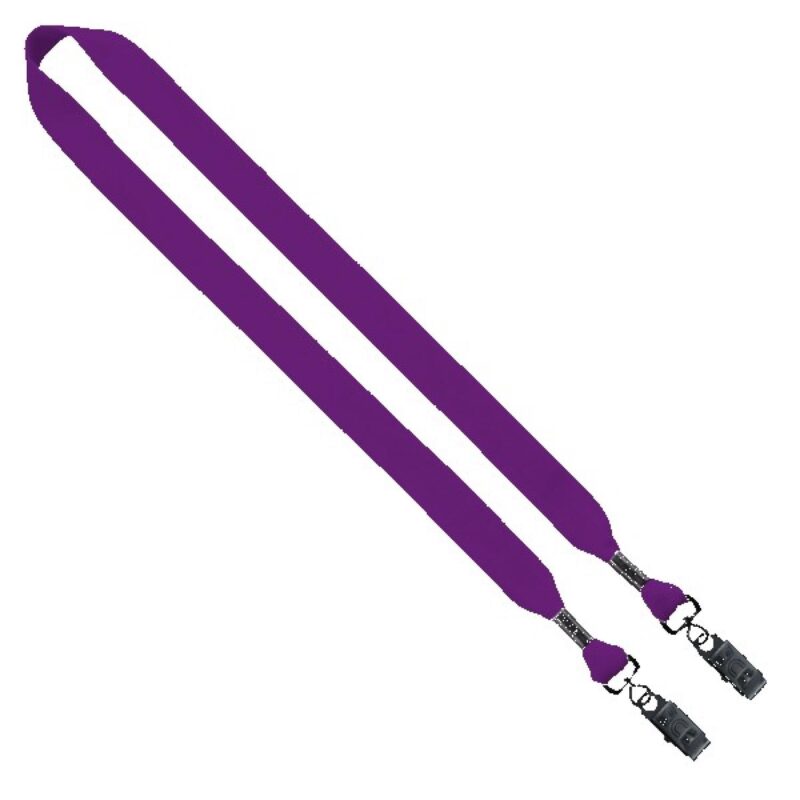 3/4" Cotton Double Bulldog Clip Lanyard - 5