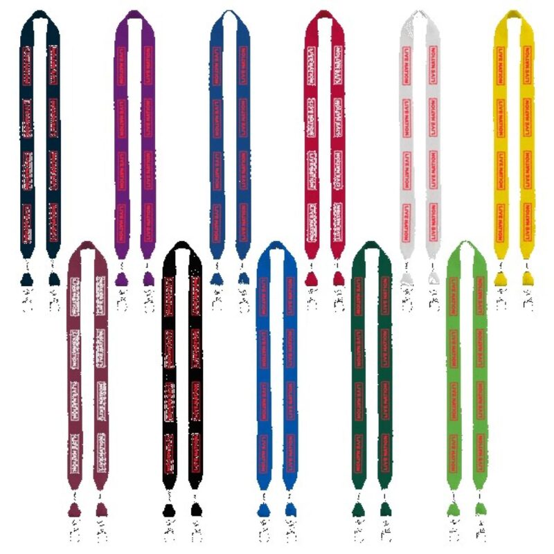 3/4" Cotton Double Lobster Clip Lanyard