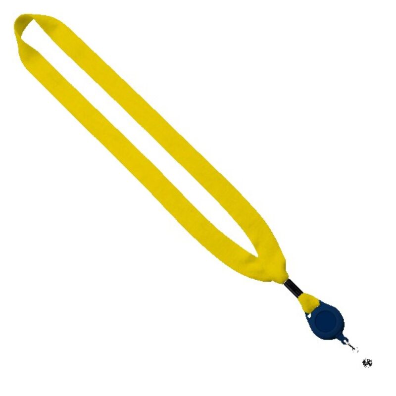 3/4" Cotton Lanyard with Metal Crimp & Retractable Badge Reel - 3