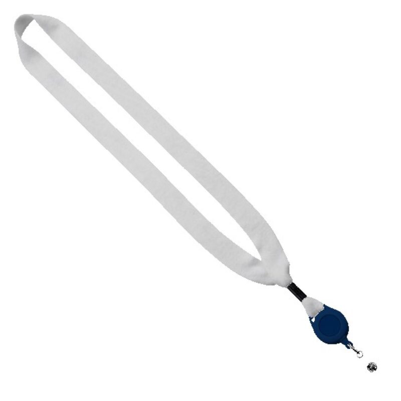 3/4" Cotton Lanyard with Metal Crimp & Retractable Badge Reel - 5