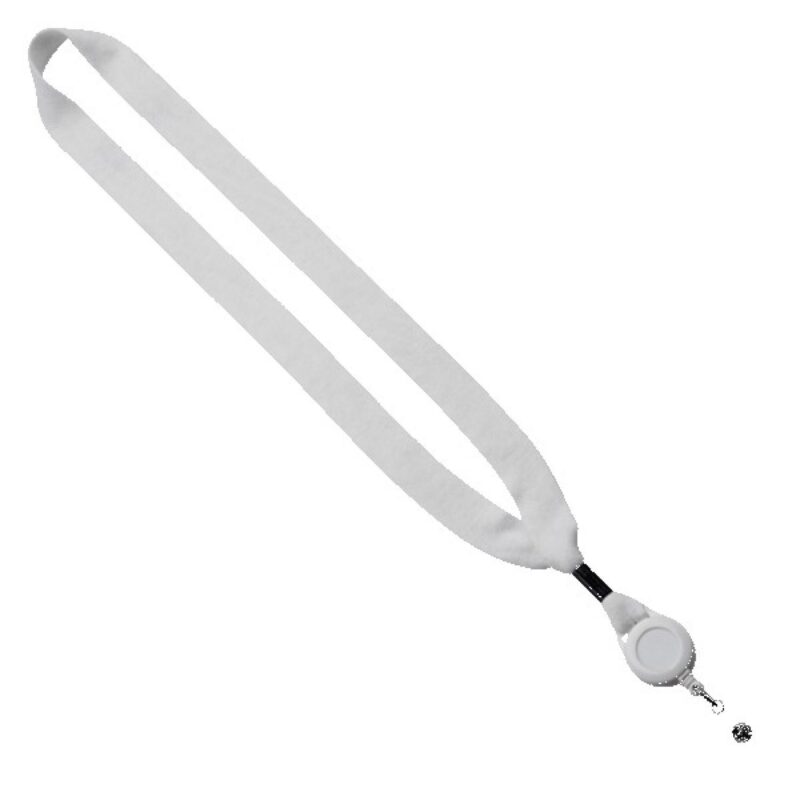 3/4" Cotton Lanyard with Metal Crimp & Retractable Badge Reel - 8