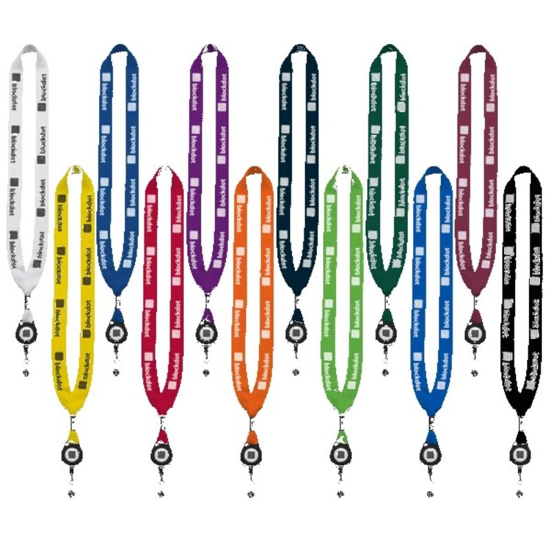 3/4" Cotton Lanyard with Metal Crimp & Retractable Badge Reel