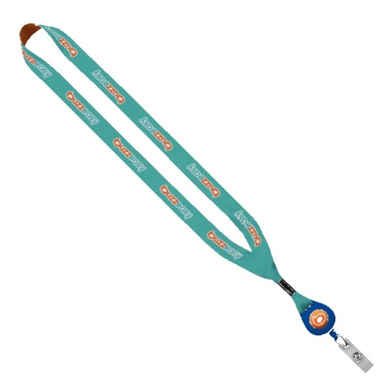3/4" Dye-Sublimated Lanyard with Metal Crimp & Retractable Badge Reel - 9