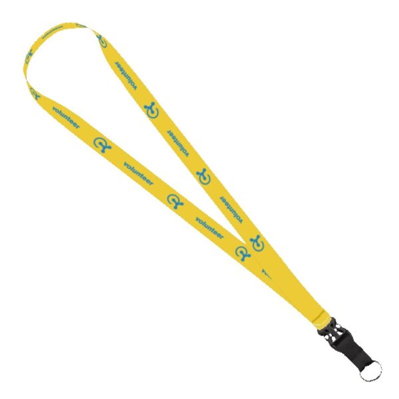 34-Dye-Sublimated-Lanyard-with-Slide-Release-Metal-Split-Ring-LS34BM 3/4" Dye-Sublimated Lanyard with Slide-Release & Metal Split-Ring