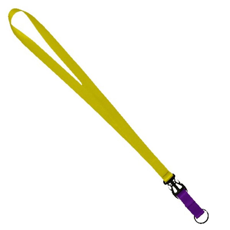3/4" Multi color (Top and bottom) Nylon Lanyard with Plastic Slide Buckle R - 5