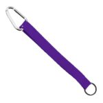 3/4" Sewn Polyester Keychain with Metal Split-Ring and Carabiner - 1