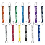 3/4" Sewn Polyester Keychain with Metal Split-Ring and Carabiner