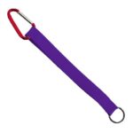 3/4" Sewn Polyester Keychain with Metal Split-Ring and Carabiner - 2