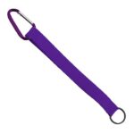3/4" Sewn Polyester Keychain with Metal Split-Ring and Carabiner - 3