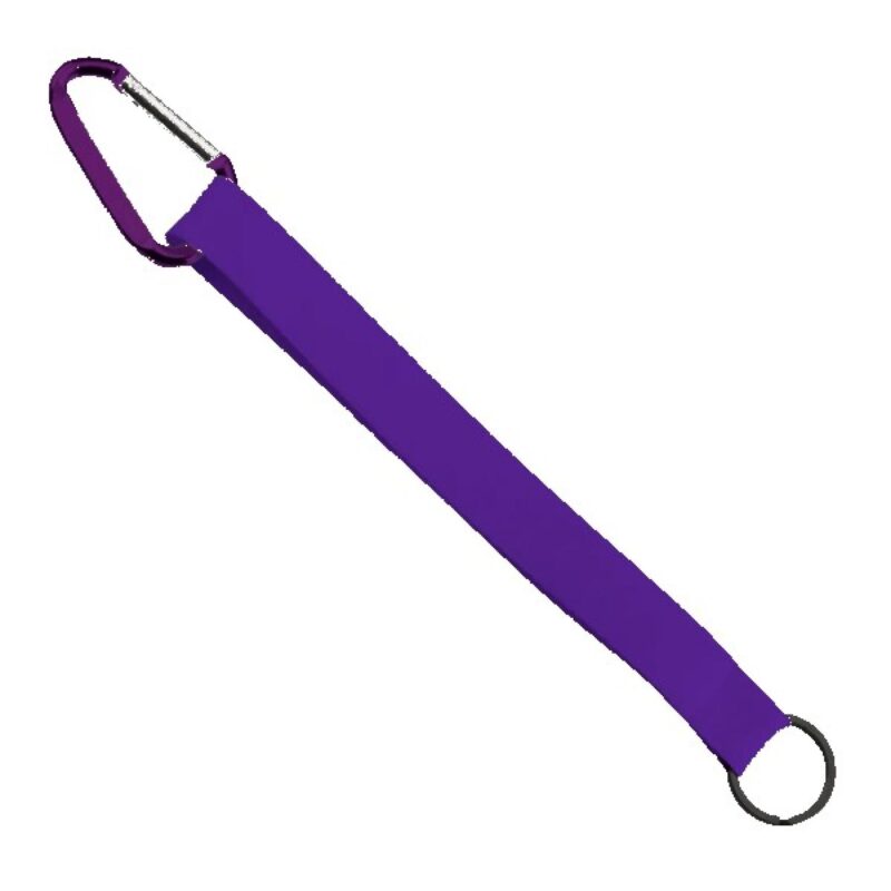3/4" Sewn Polyester Keychain with Metal Split-Ring and Carabiner - 3