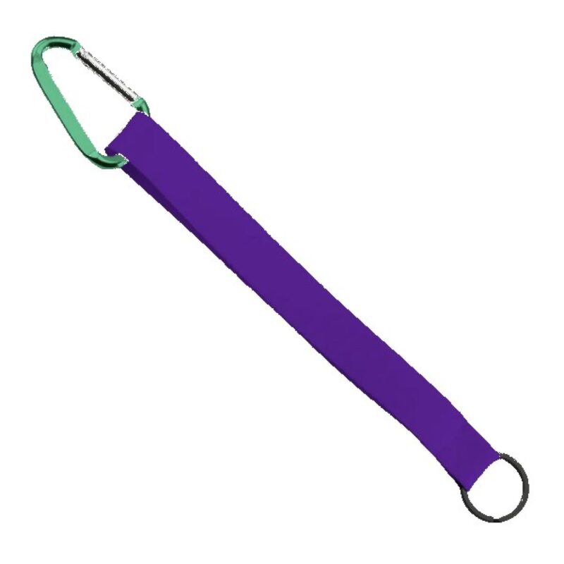 3/4" Sewn Polyester Keychain with Metal Split-Ring and Carabiner - 4