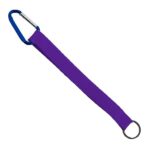 3/4" Sewn Polyester Keychain with Metal Split-Ring and Carabiner - 5