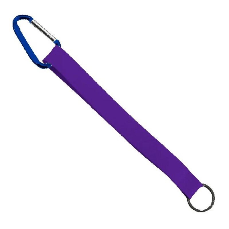 3/4" Sewn Polyester Keychain with Metal Split-Ring and Carabiner - 5