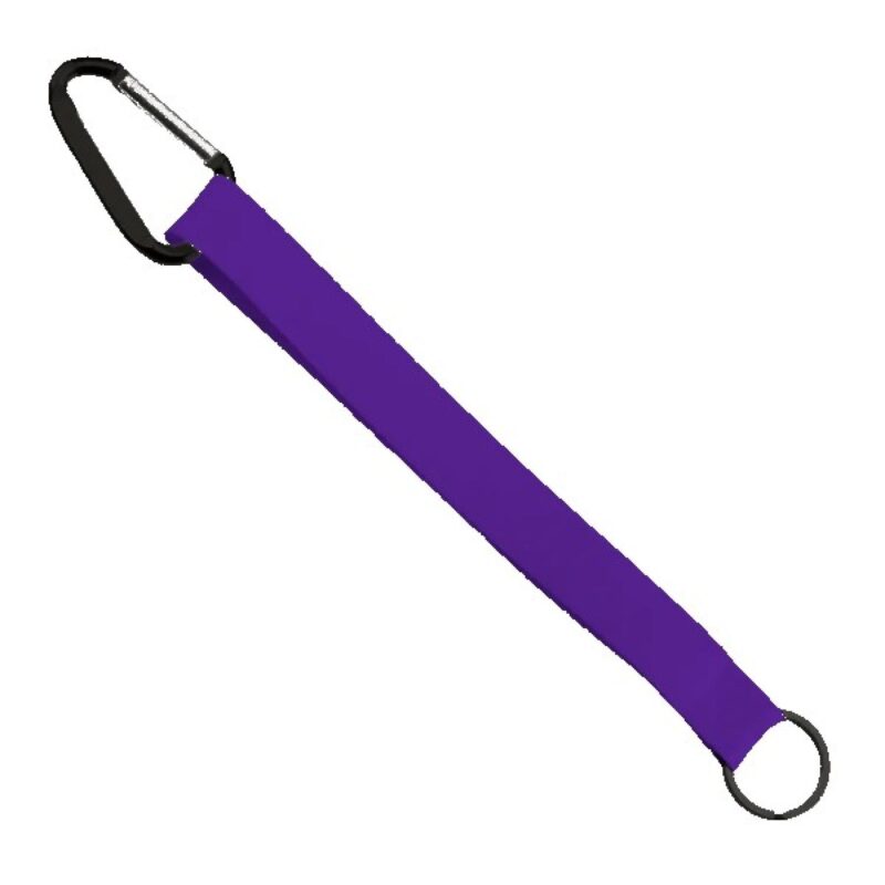 3/4" Sewn Polyester Keychain with Metal Split-Ring and Carabiner - 6