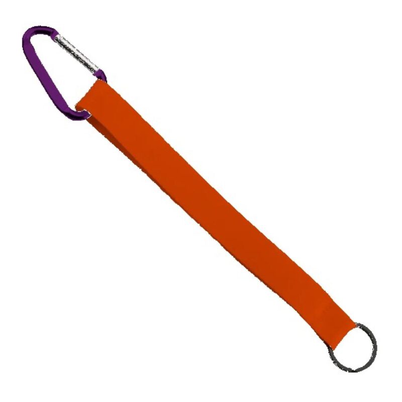 3/4" Sewn Polyester Keychain with Metal Split-Ring and Carabiner - 9