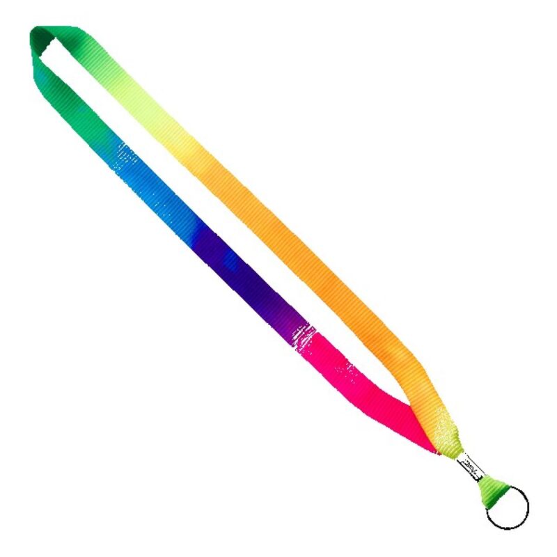 3/4" Tie Dye Lanyard with Metal Crimp & Metal Split-Ring - 1
