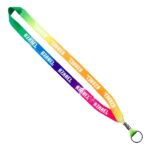 3/4" Tie Dye Lanyard with Metal Crimp & Metal Split-Ring - 2