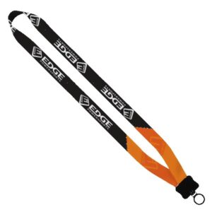 3/4" rPET Dye-Sublimated Waffle Weave Lanyard with Plastic Clamshell and O-