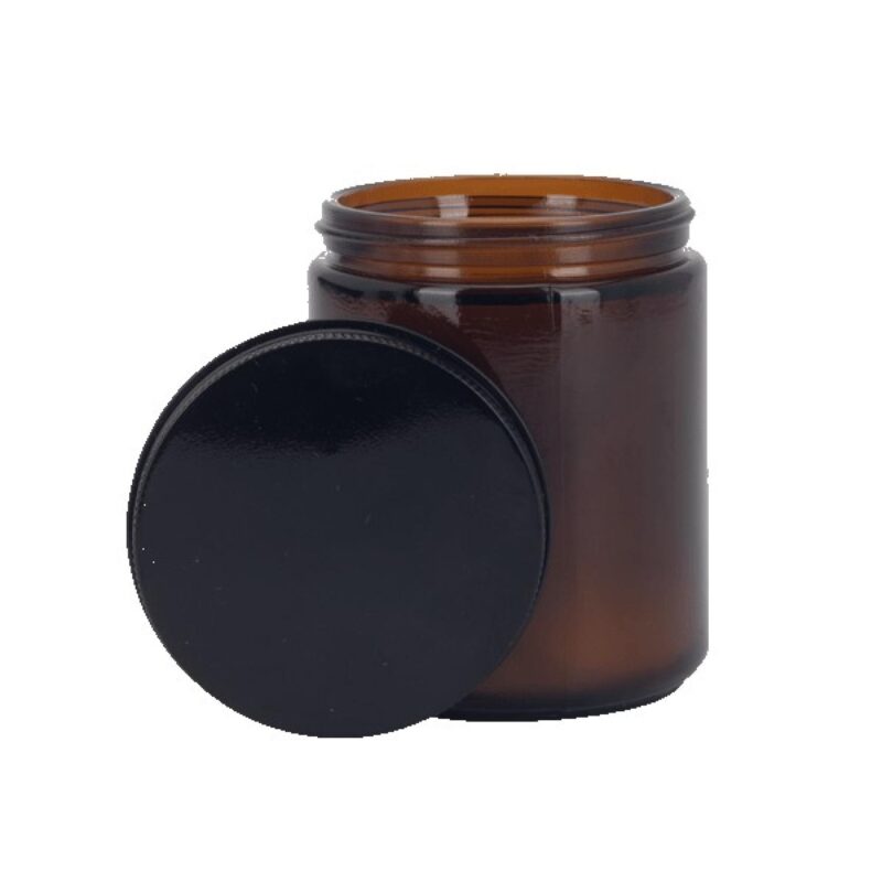 8 oz Amber Candle with Lid - 1