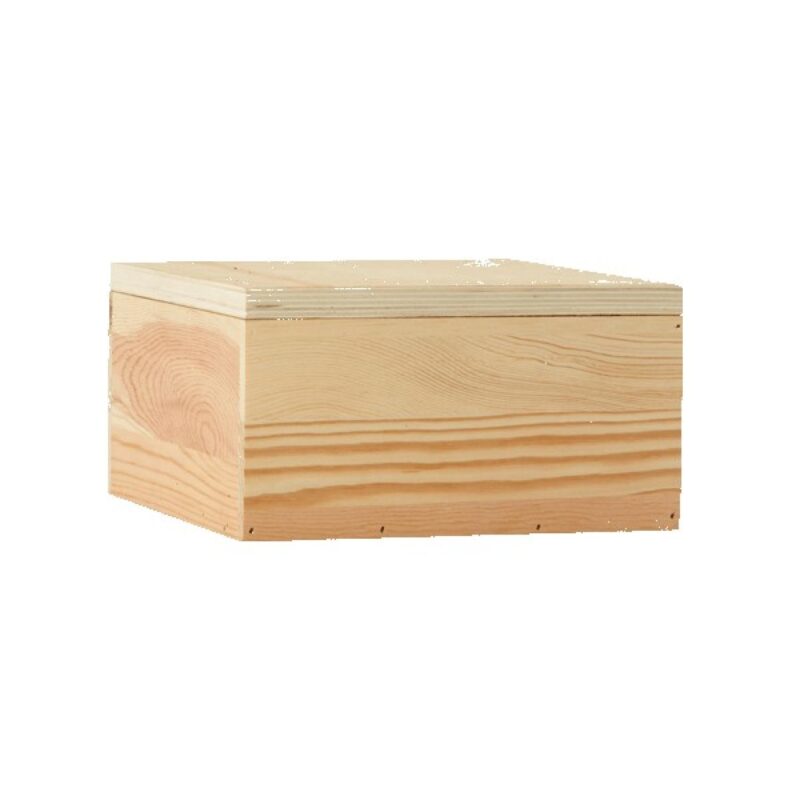 8" x 8" x 3.5" Large Square Wooden Box - 2
