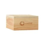 8" x 8" x 3.5" Large Square Wooden Box - 3