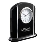 Black and Silver Piano Finish Desk Clock - 2