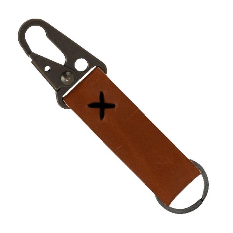 Busker Leather Keychain with Antique Nickel Carabiner - 8