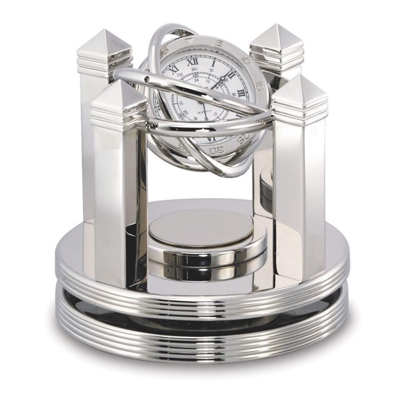 Celestial Silver Gimbal Clock - 1