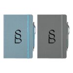 Crosshatch PU Notebook With Pen