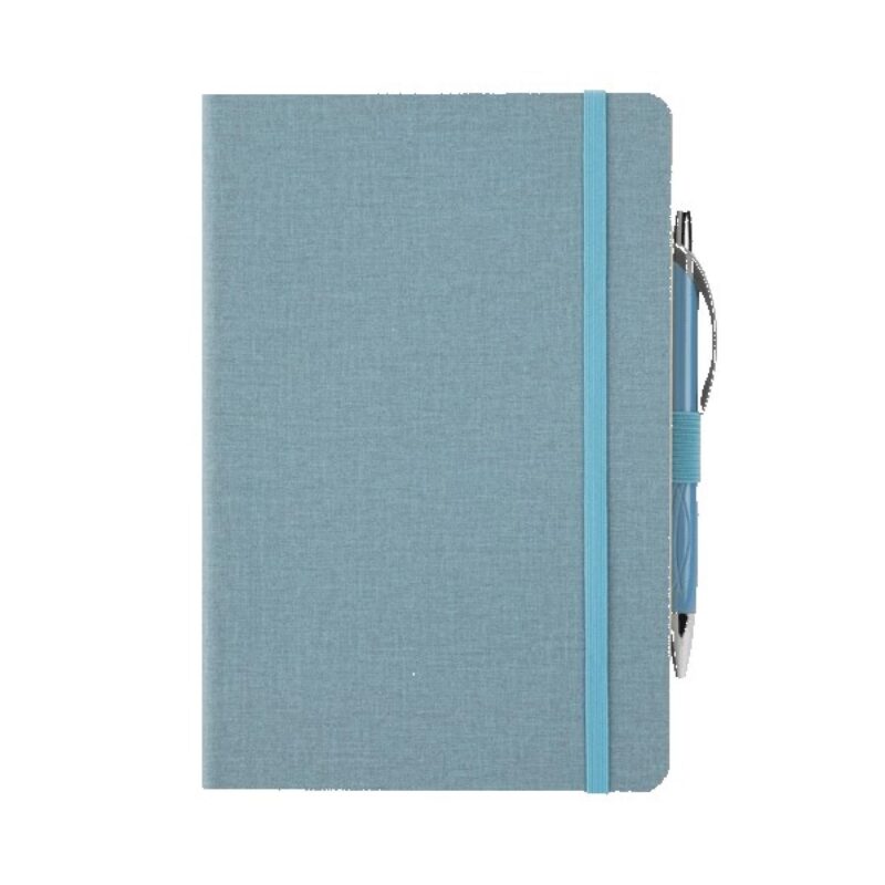 Crosshatch PU Notebook With Pen - 3