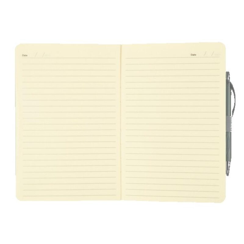Crosshatch PU Notebook With Pen - 5