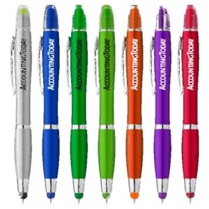 Curvaceous Metallic Stylus Highlighter Pen