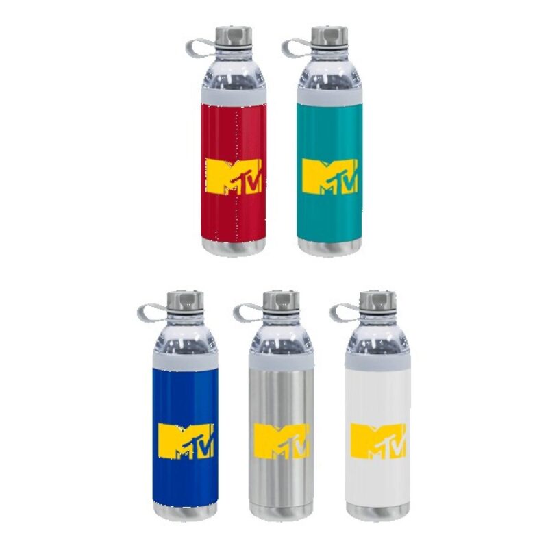 Dual Opening Stainless Steel Water Bottle - 20 Oz.