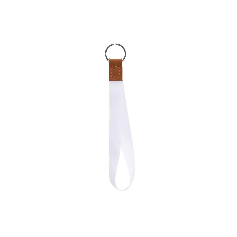 Dye Sublimated Keychain with Leather Accent - 1