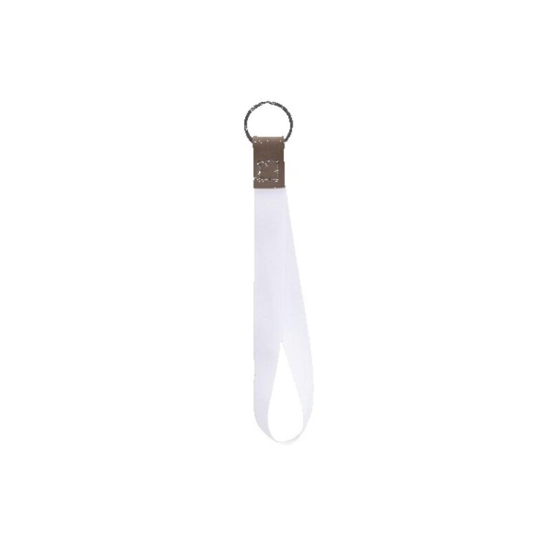 Dye Sublimated Keychain with Leather Accent - 2
