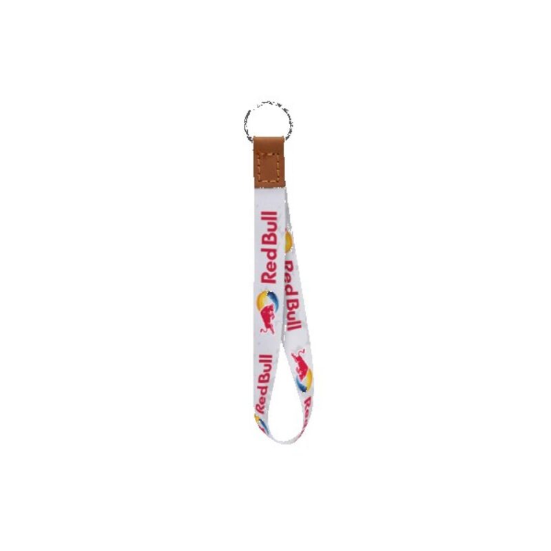 Dye Sublimated Keychain with Leather Accent - 5