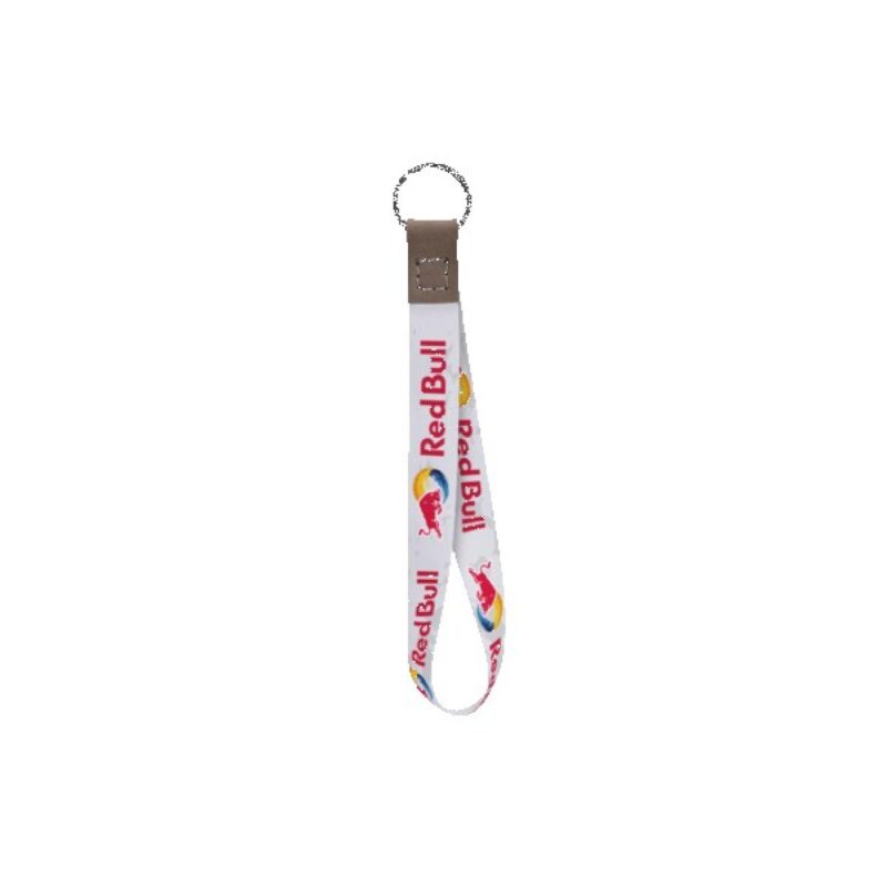 Dye Sublimated Keychain with Leather Accent - 6